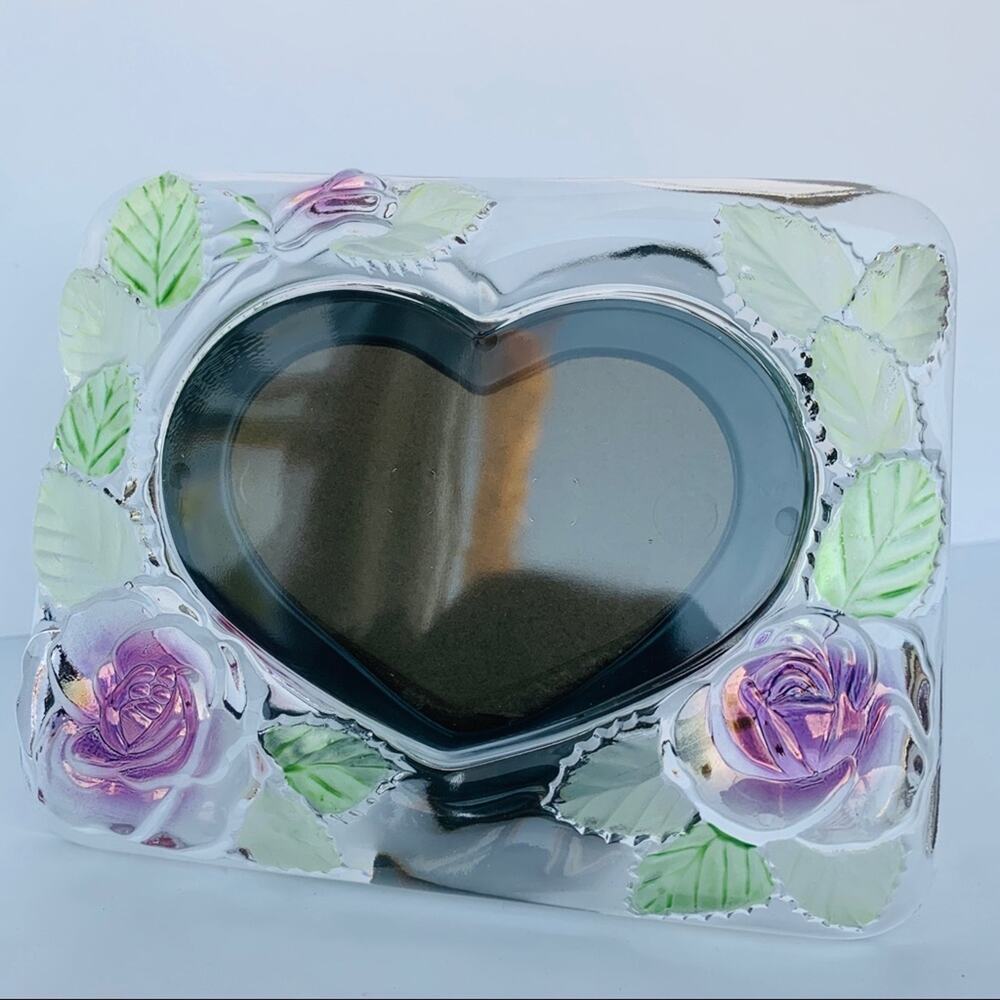 Vintage Rose Heart Crystal Frame Great Valentine’s Day Gift